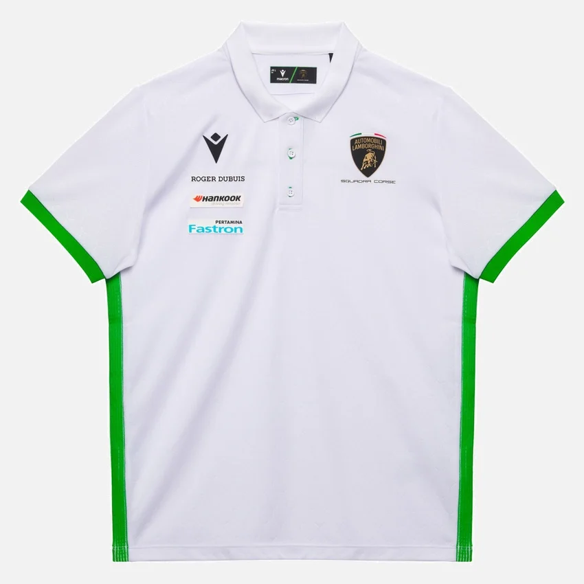 Automobili Lamborghini Squadra Corse Kid’s White Polo Shirt Automobili Lamborghini Squadra Corse Kid’s White Polo Shirt