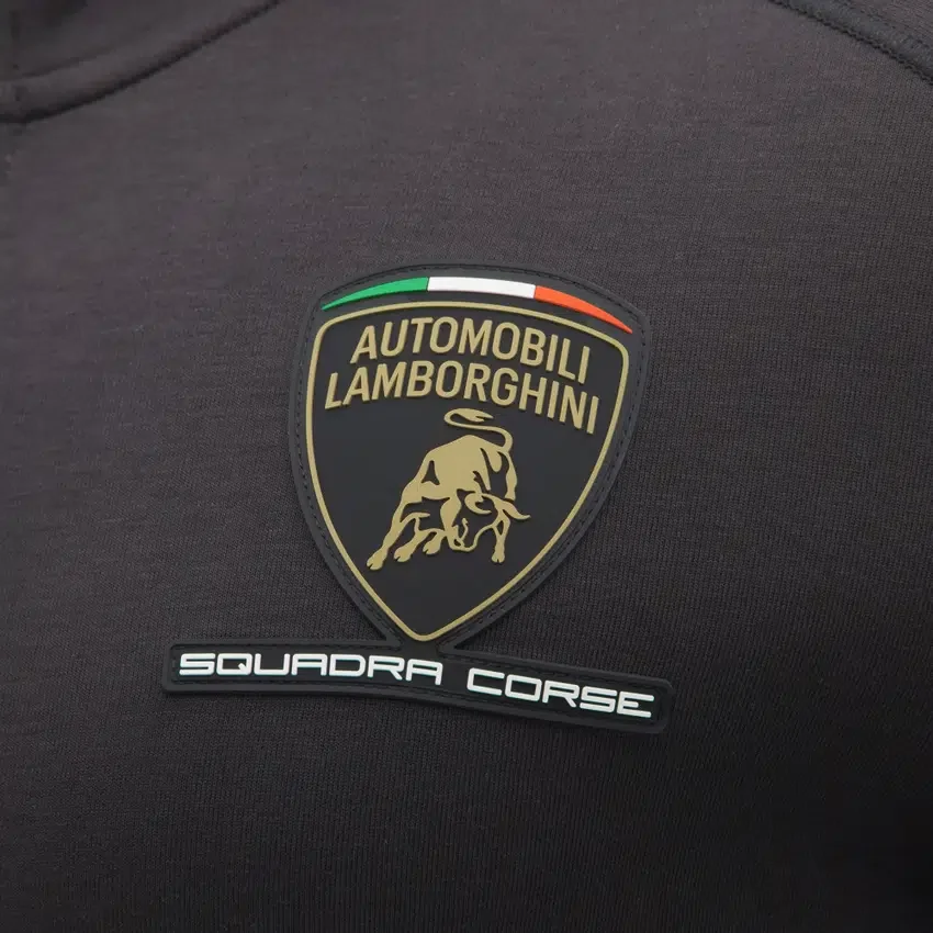 Automobili Lamborghini Squadra Corse Men’s Black Tricolor Full-Zip Sweatshirt Automobili Lamborghini Squadra Corse Men’s Black Tricolor Full-Zip Sweatshirt