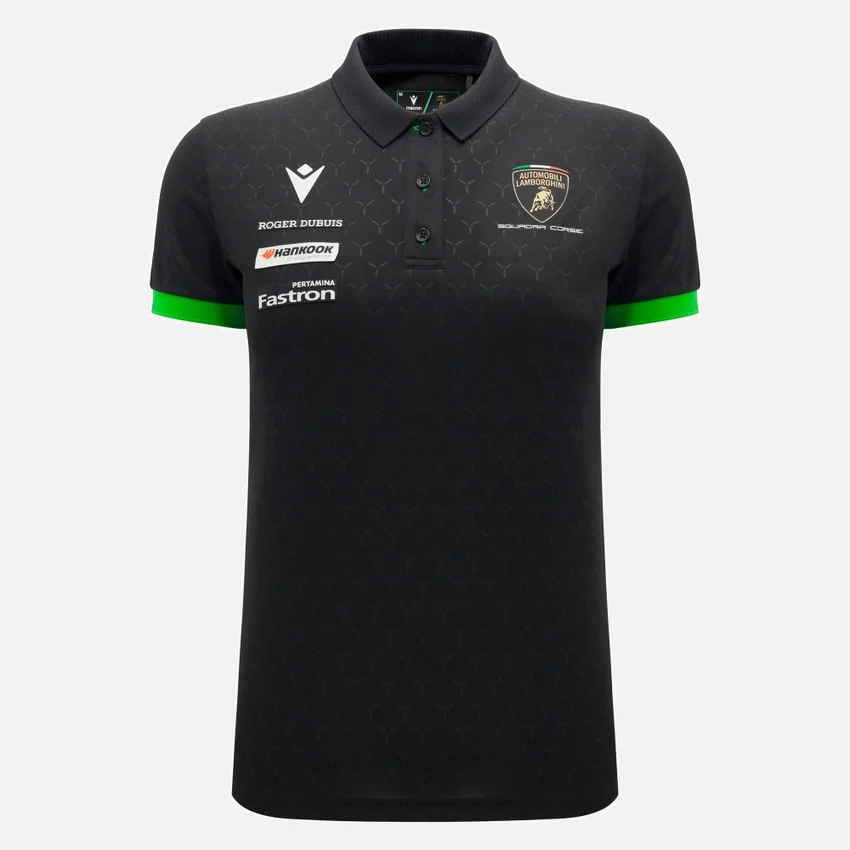 Automobili Lamborghini Squadra Corse Women’s Black Polo Shirt Automobili Lamborghini Squadra Corse Women’s Black Polo Shirt