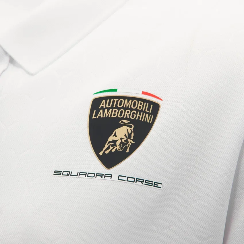 Automobili Lamborghini Squadra Corse Women’s White Polo Shirt Automobili Lamborghini Squadra Corse Women’s White Polo Shirt