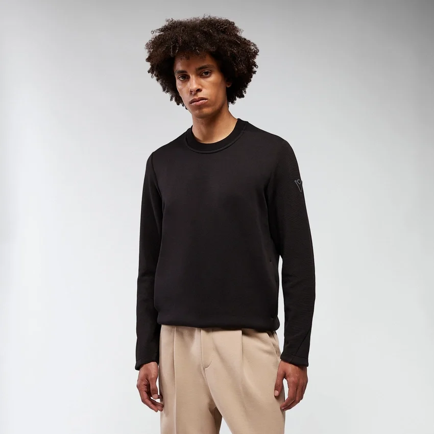 Mooncrest Crewneck Sweatshirt With Ribbed Trim Mooncrest Crewneck Sweatshirt With Ribbed Trim