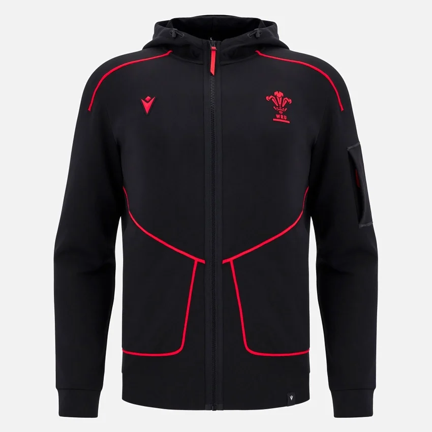 Welsh Rugby 2025/26 Black Athleisure Tech Hoody Welsh Rugby 2025/26 Black Athleisure Tech Hoody